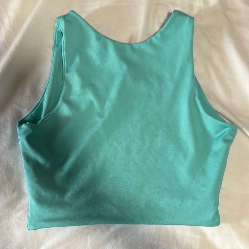 Teal Sleeveless Crop Top